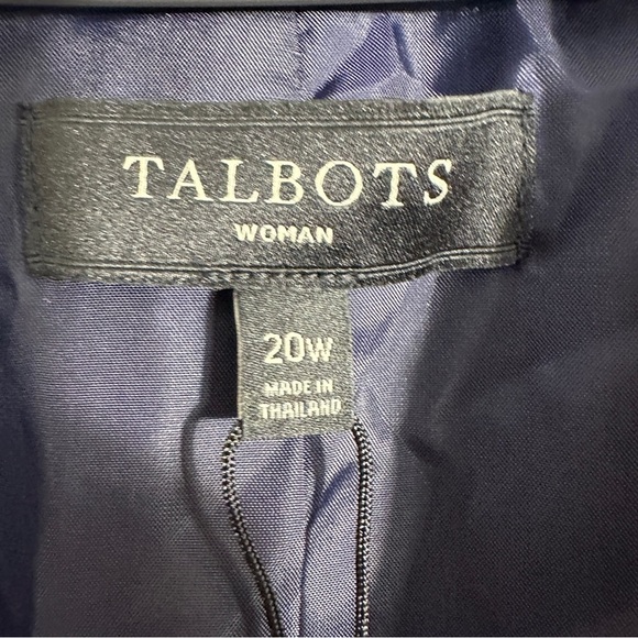 NEW Talbots size 20W seersucker blazer, blue/white, lined, cotton, nautical - Picture 5 of 13